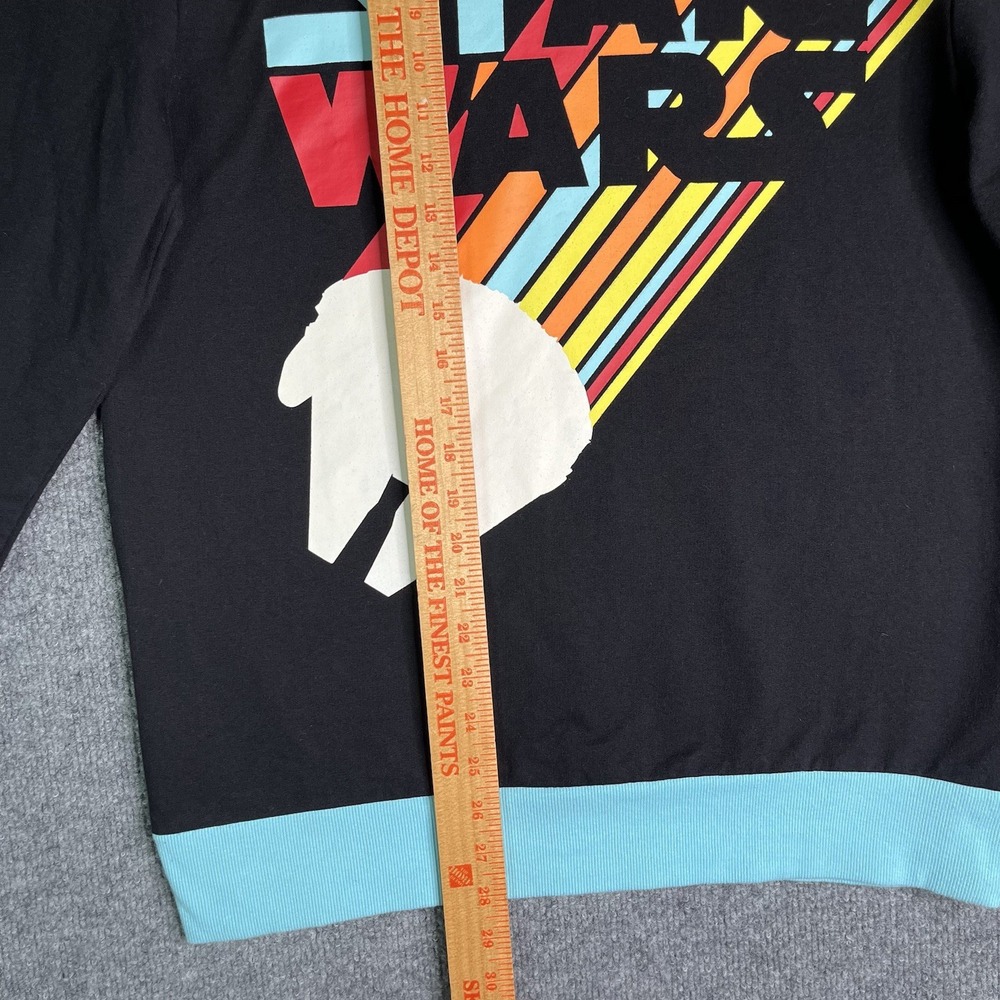 Disney‎ Star Wars Retro Sweatshirt Adult M Black Millennium Falcon Crewneck - Picture 2 of 5